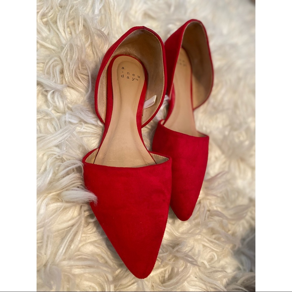 SOLD - No Longer Available - a new day red pointed flats size 8.5